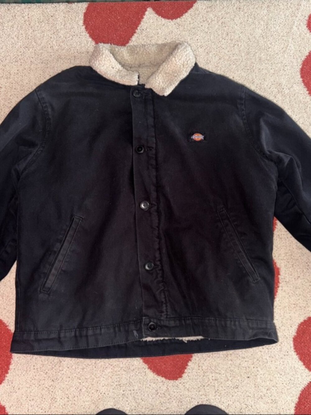 Dickies Sherpa Lined Black Canvas Work Jacket Men's Size M